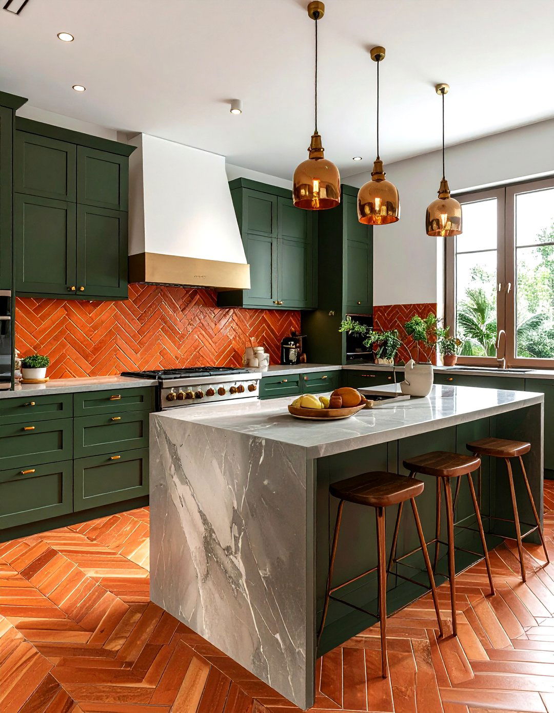 Terracotta Chevron - 30 chevron backsplash kitchen ideas
