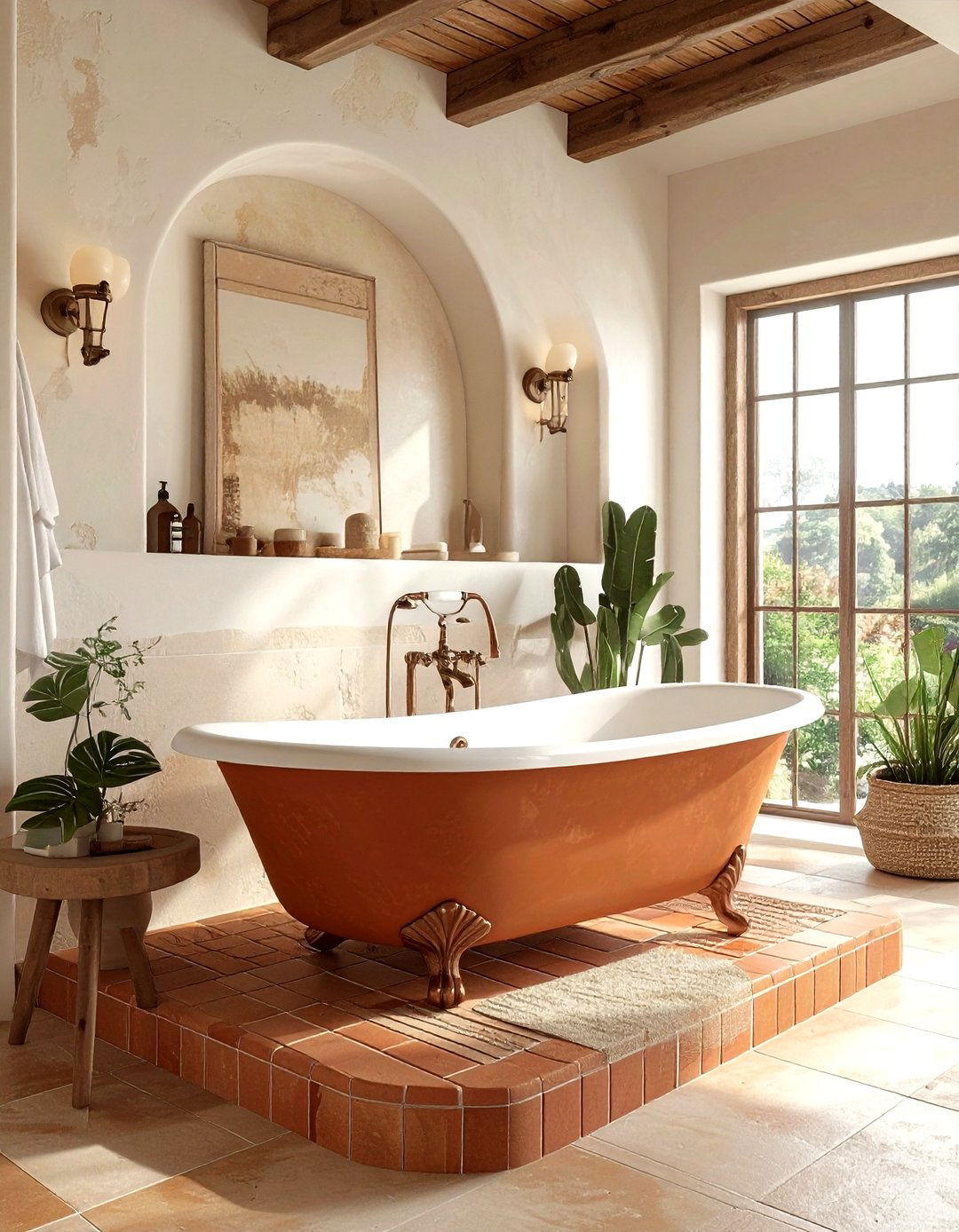 Terracotta Clawfoot Tub Bathroom - 30 terracotta bathroom ideas