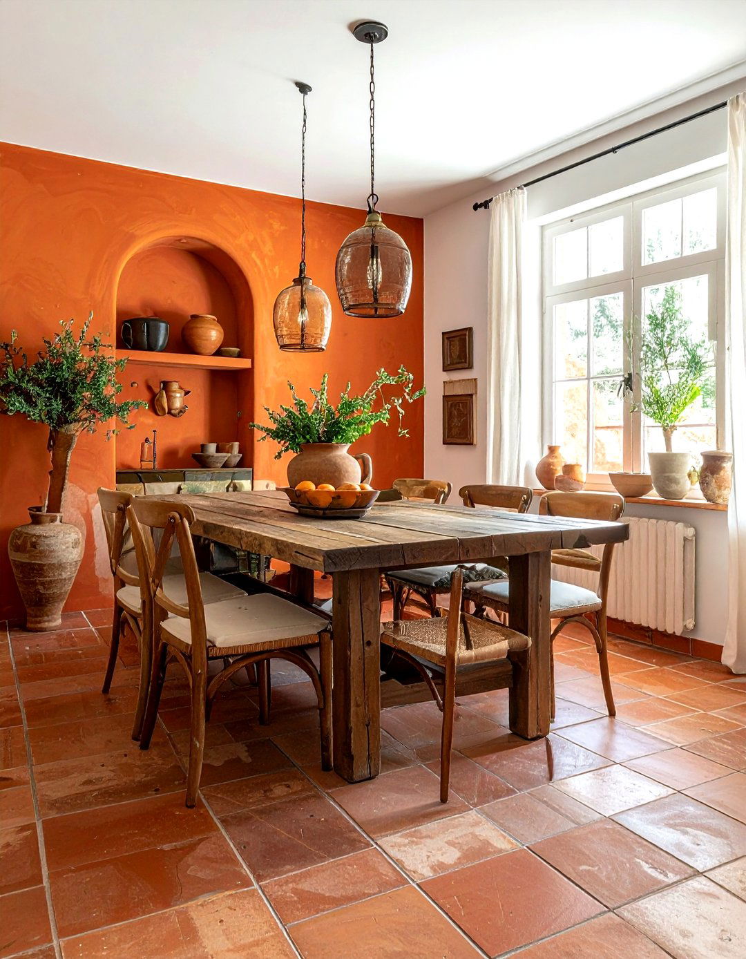 Terracotta Dining Room - 30 wellness dining room ideas