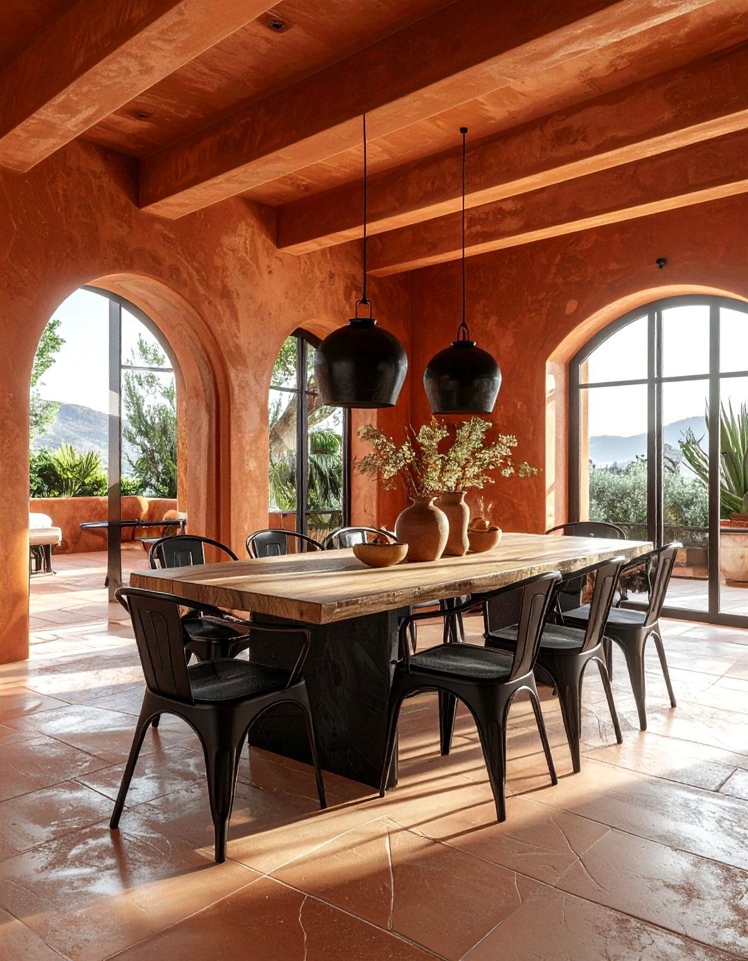 Terracotta Dining Room Ceiling - 30 painted ceiling ideas