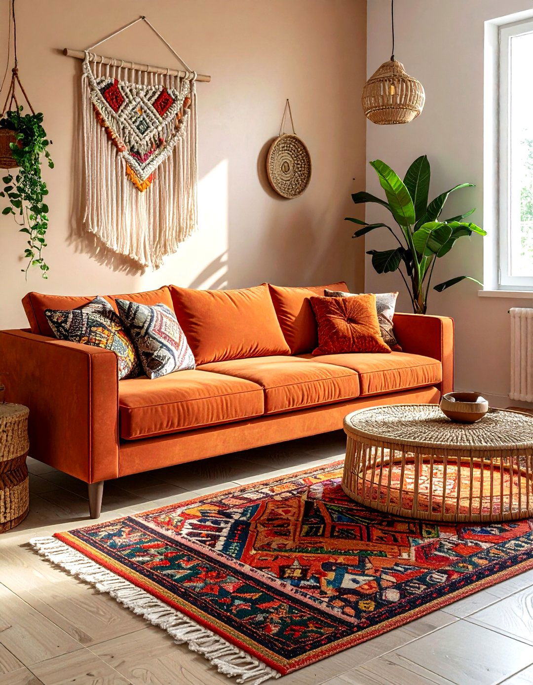 Terracotta Durable Upholstered Sofa - 30 living room performance fabric sofa ideas