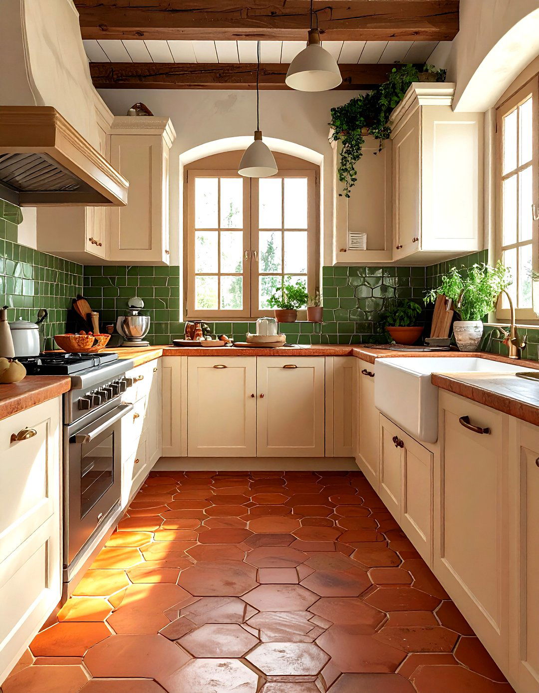 Terracotta Floor Kitchen - 30 Italian kitchen ideas