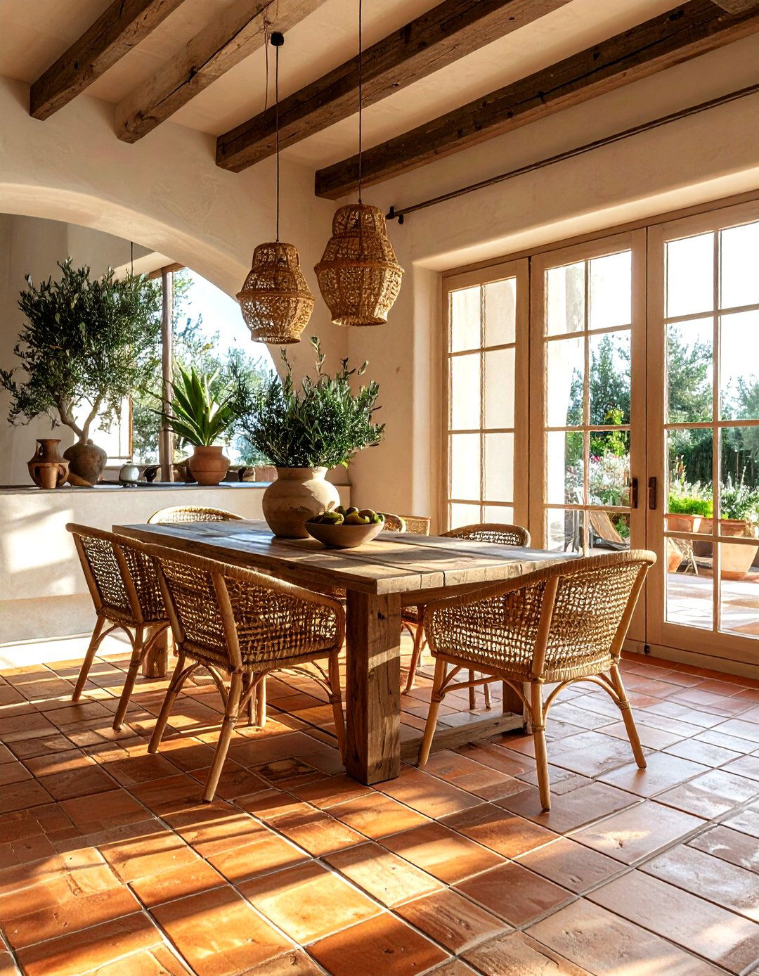 Terracotta Floor Tile - 30 dining room tile ideas