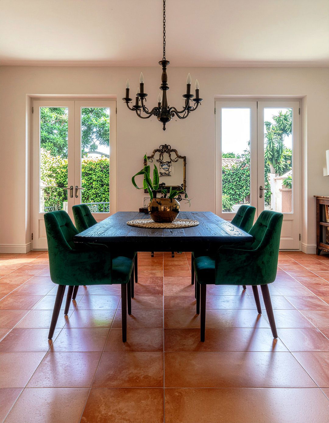 Terracotta Floor Tile - 30 garden-inspired dining room ideas