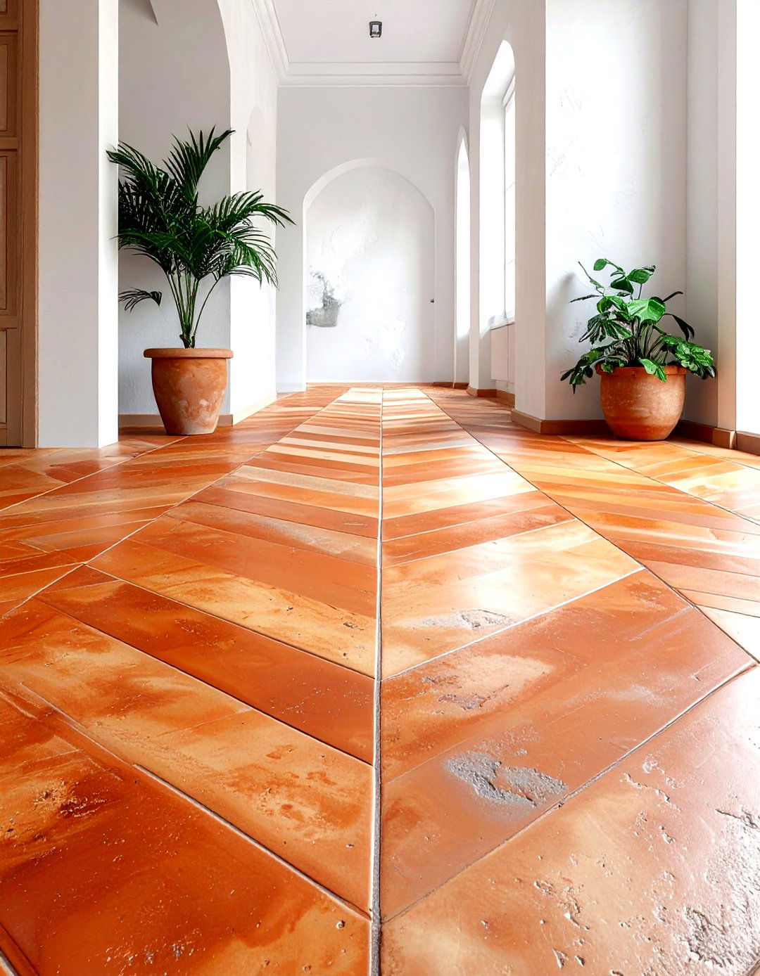 Terracotta Floor Tile - 30 Moroccan bathroom ideas