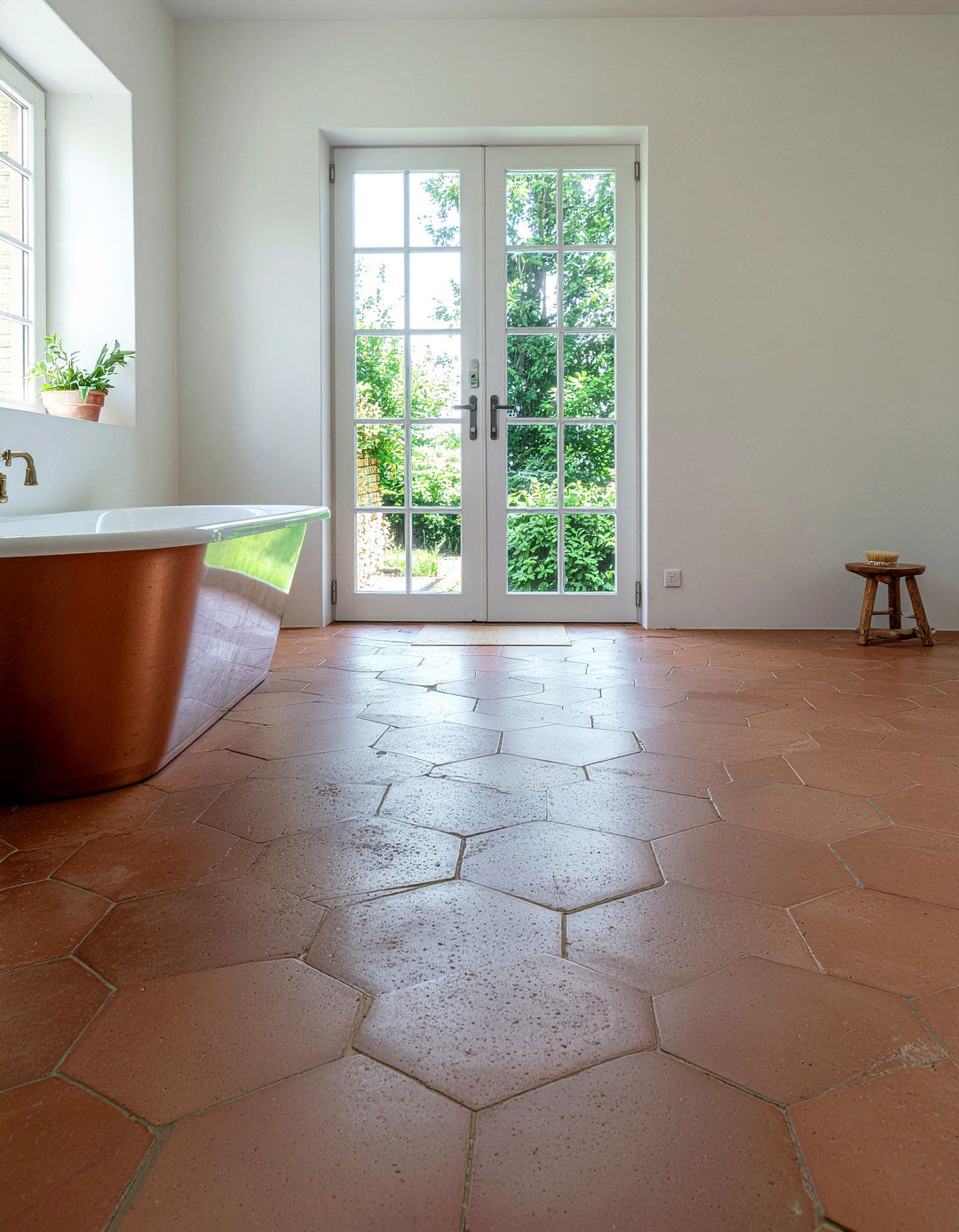 Terracotta Floor Tile - 30 bathroom period style ideas