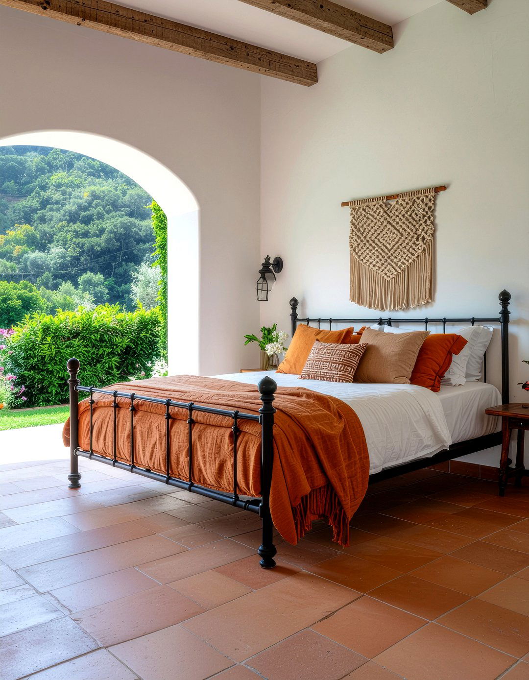 Terracotta Floor Tile - 30 bedroom tile ideas