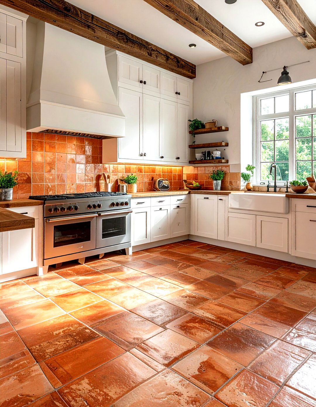 Terracotta Floor Tile - 30 attention-grabbing decor ideas
