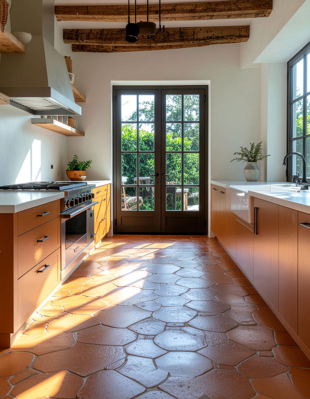 Terracotta Floor Tiles - 30 English farmhouse kitchen ideas
