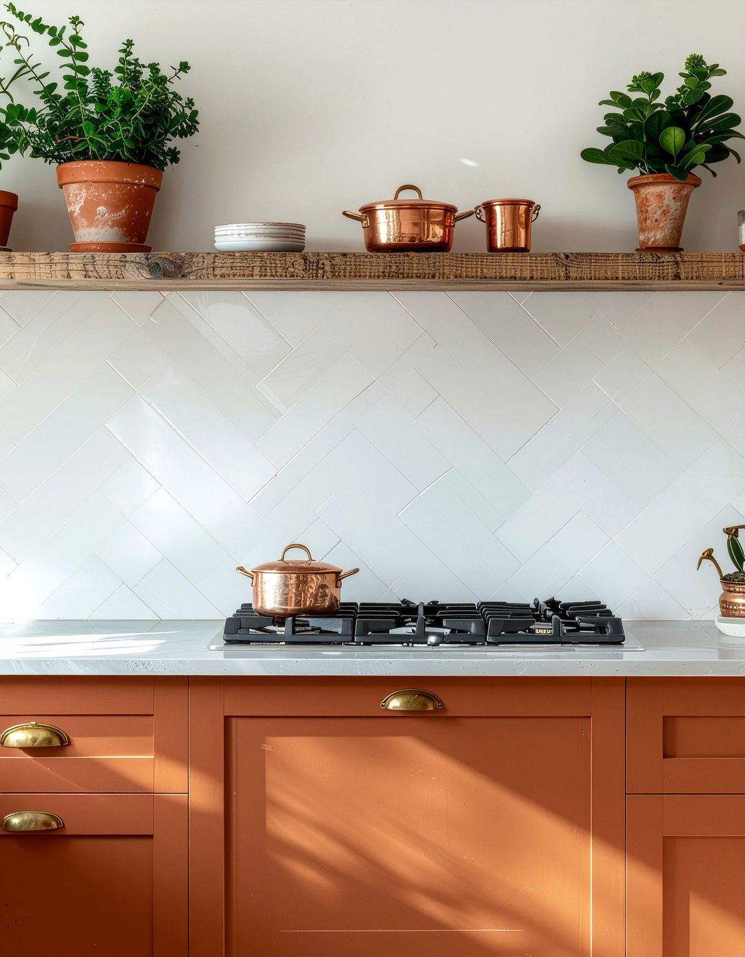 Terracotta Herringbone Backsplash - 30 herringbone backsplash kitchen ideas