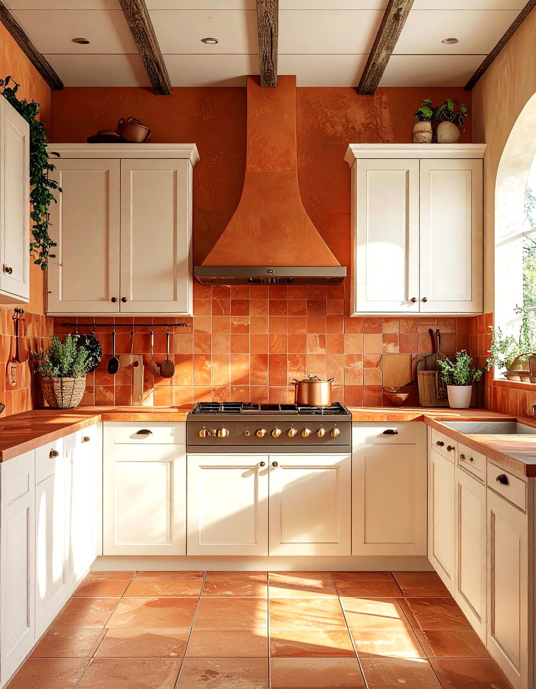 Terracotta Kitchen Backsplash - 30 kitchen accent color ideas