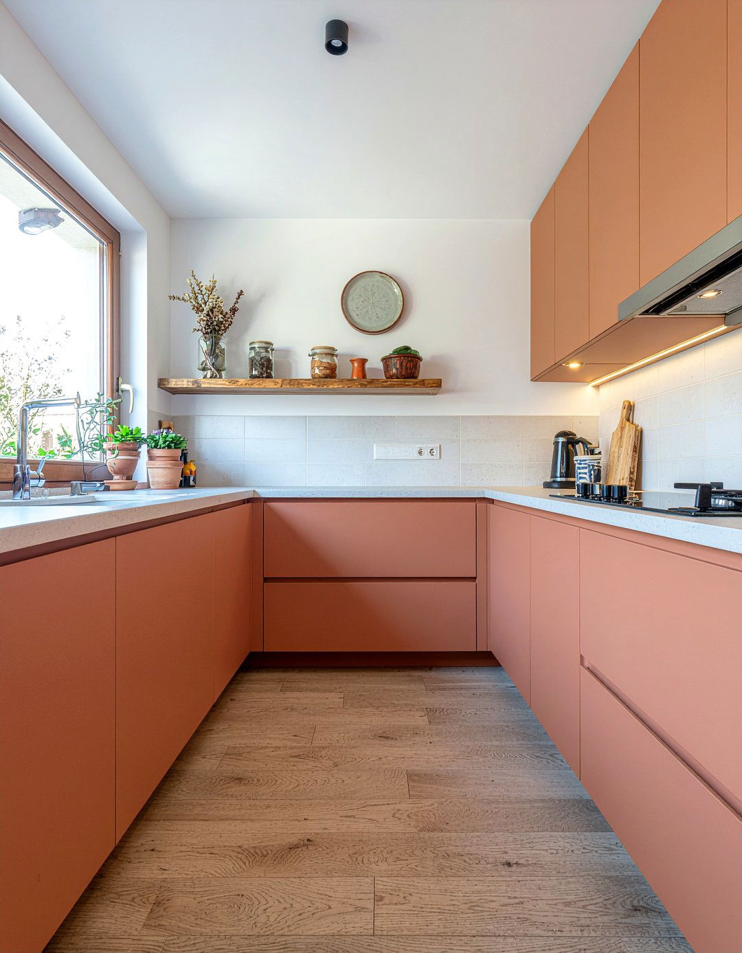 Terracotta Kitchen Cabinets - 30 slab door kitchen cabinet ideas