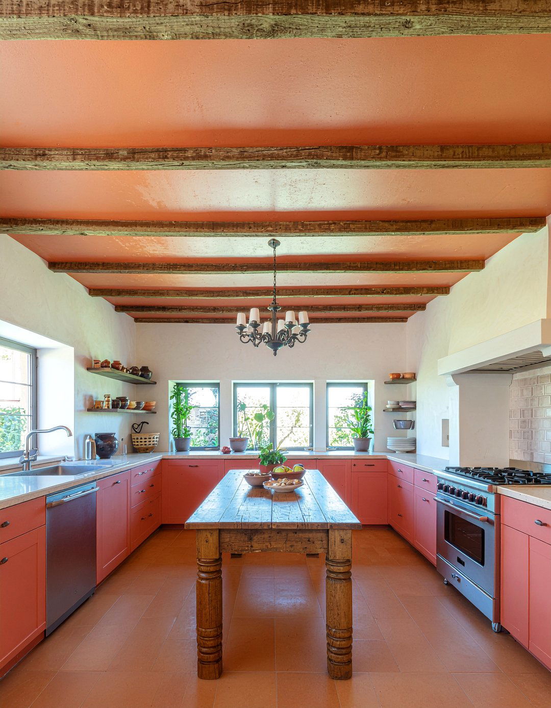 Terracotta Kitchen Ceiling - 30 kitchen painted ceiling ideas