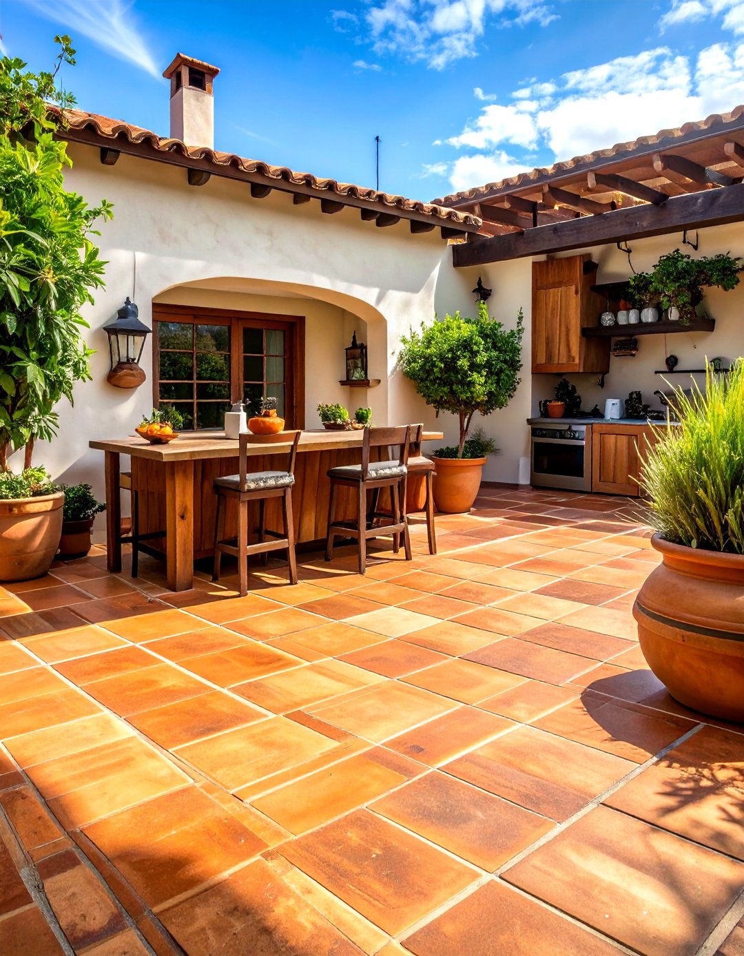 Terracotta Kitchen Floor - 30 warm brown kitchen ideas