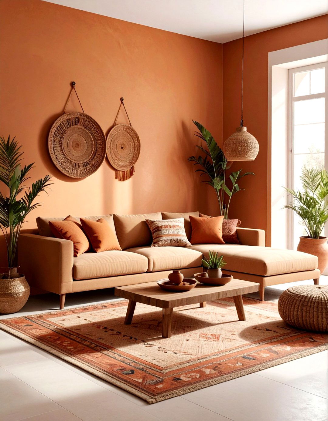 Terracotta Living Room - 30 living room paint color ideas