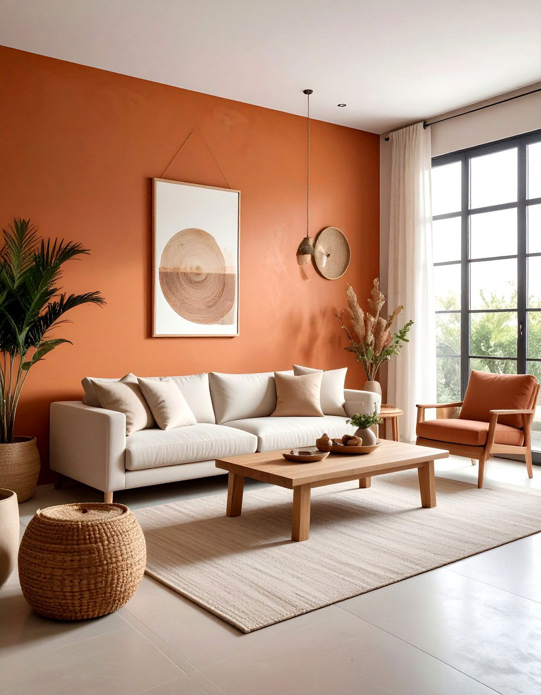 Terracotta Living Room Wall - 30 terracotta decor ideas