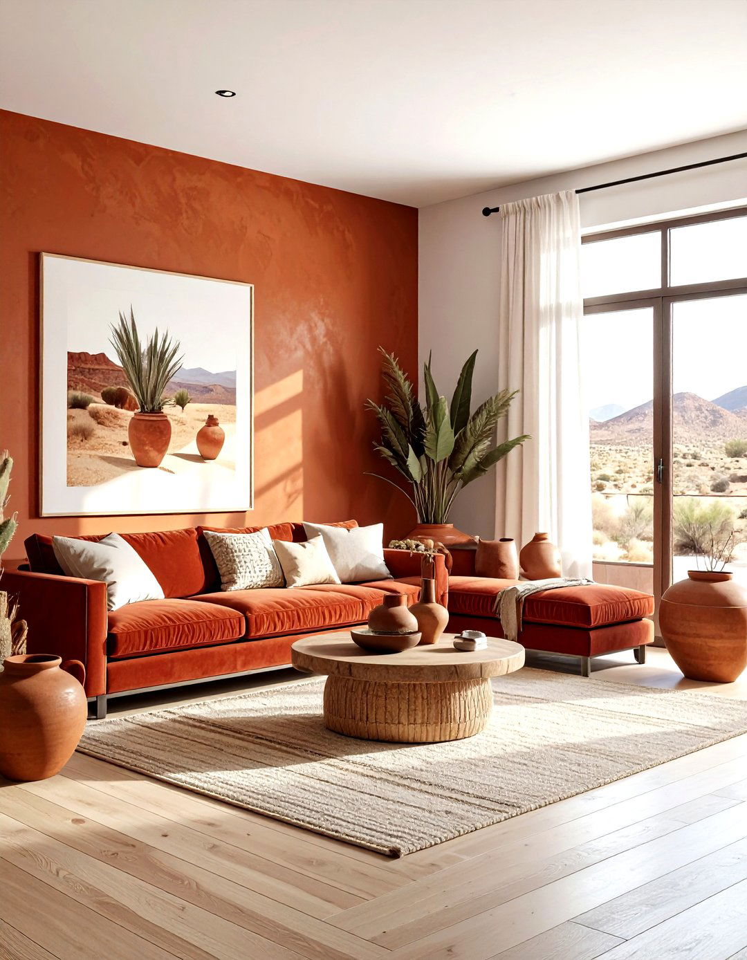 Terracotta Living Room - 30 desert decor ideas