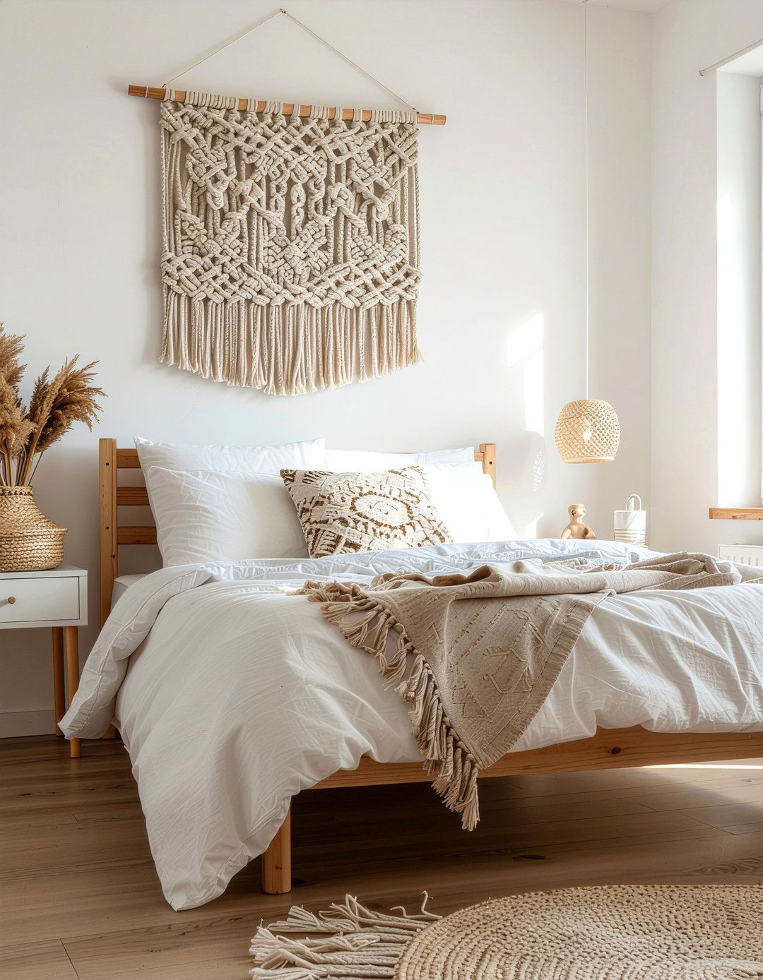 Terracotta Macrame Wall Hanging - 30 terracotta bedroom ideas