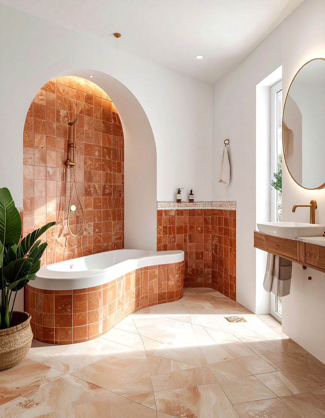 Terracotta Mosaic Tile Bathroom - 30 terracotta bathroom ideas