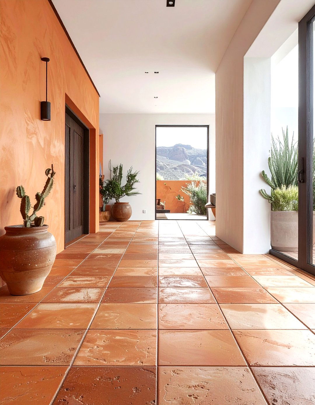 Terracotta Picket Tile - 30 picket tile bathroom ideas