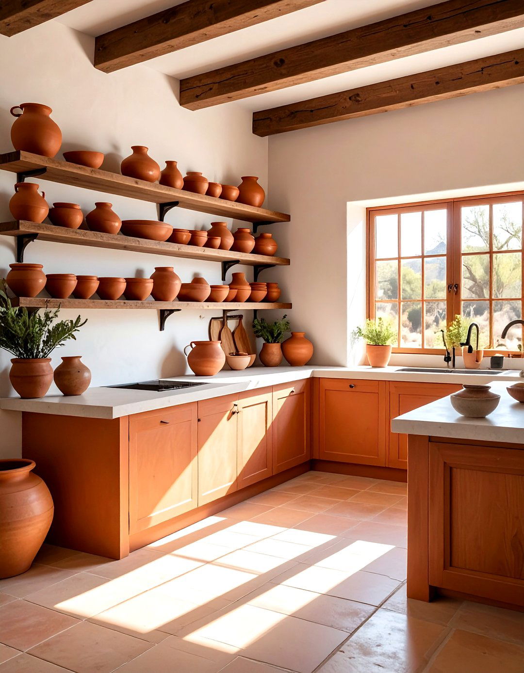 Terracotta Pottery Decor - 30 Southwestern kitchen ideas