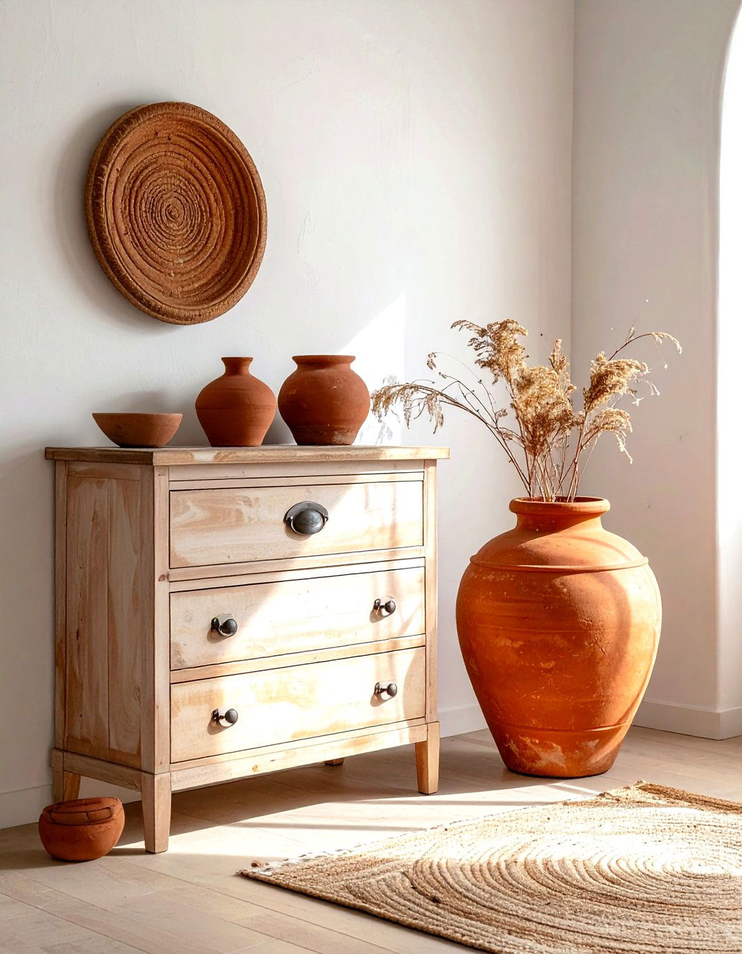 Terracotta Pottery Vase - 30 chest of drawers decor ideas