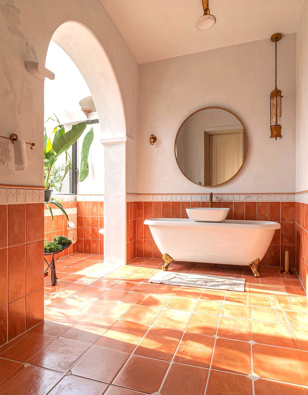 Terracotta Style Tile White Grout - 30 white grout bathroom ideas