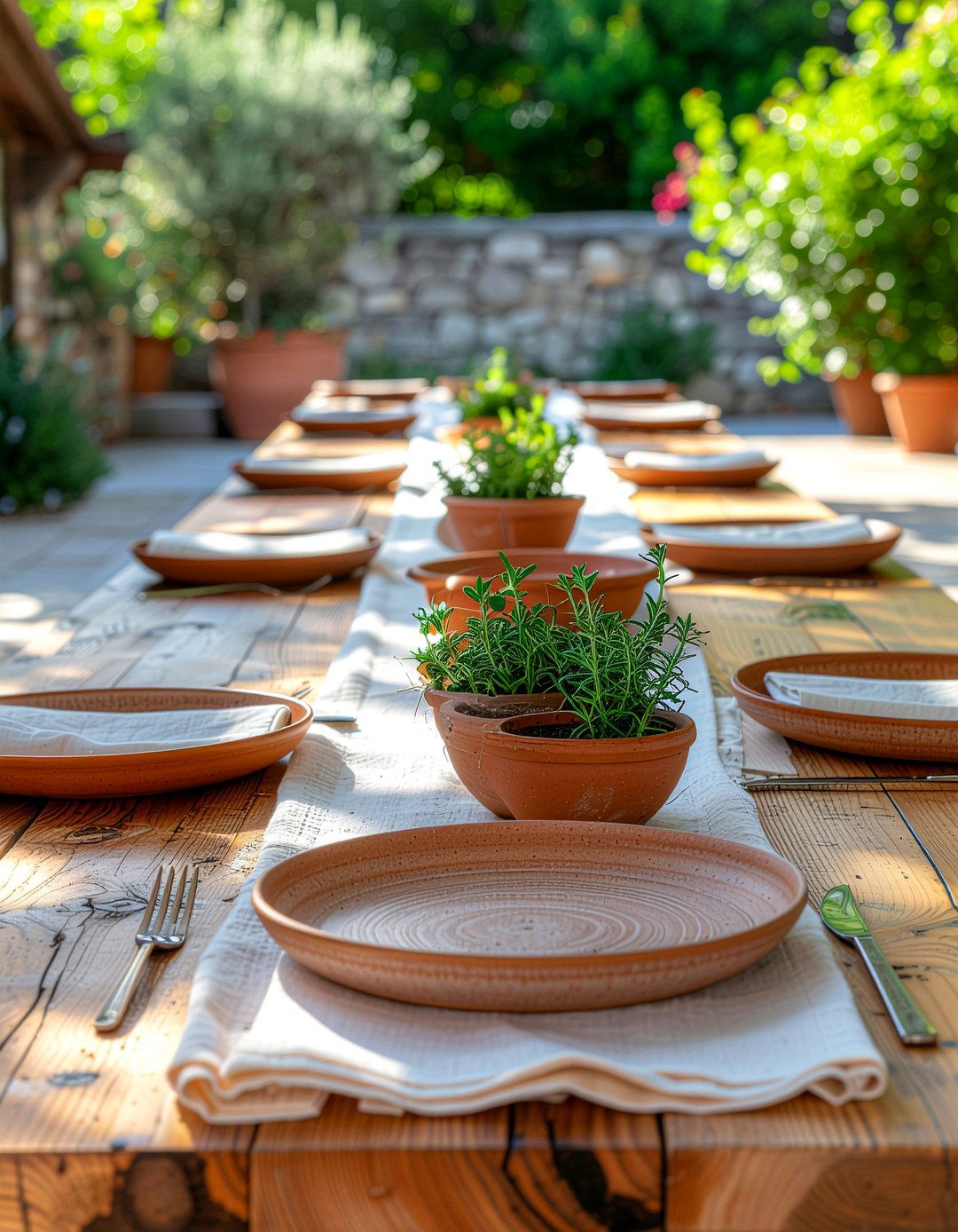 Terracotta Table Decor - 30 dining room table setting ideas