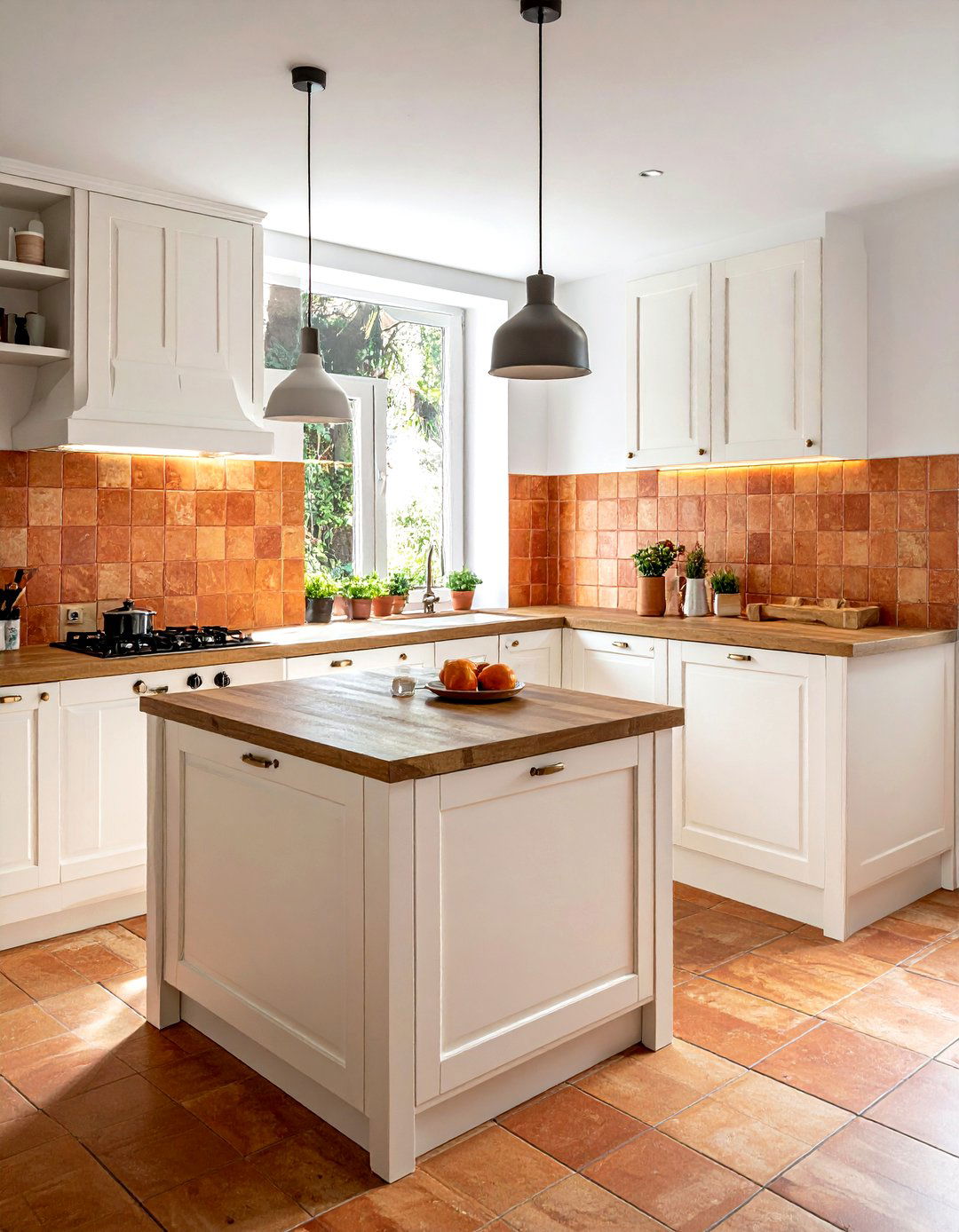 Terracotta Tile Backsplash - 30 French country kitchen ideas