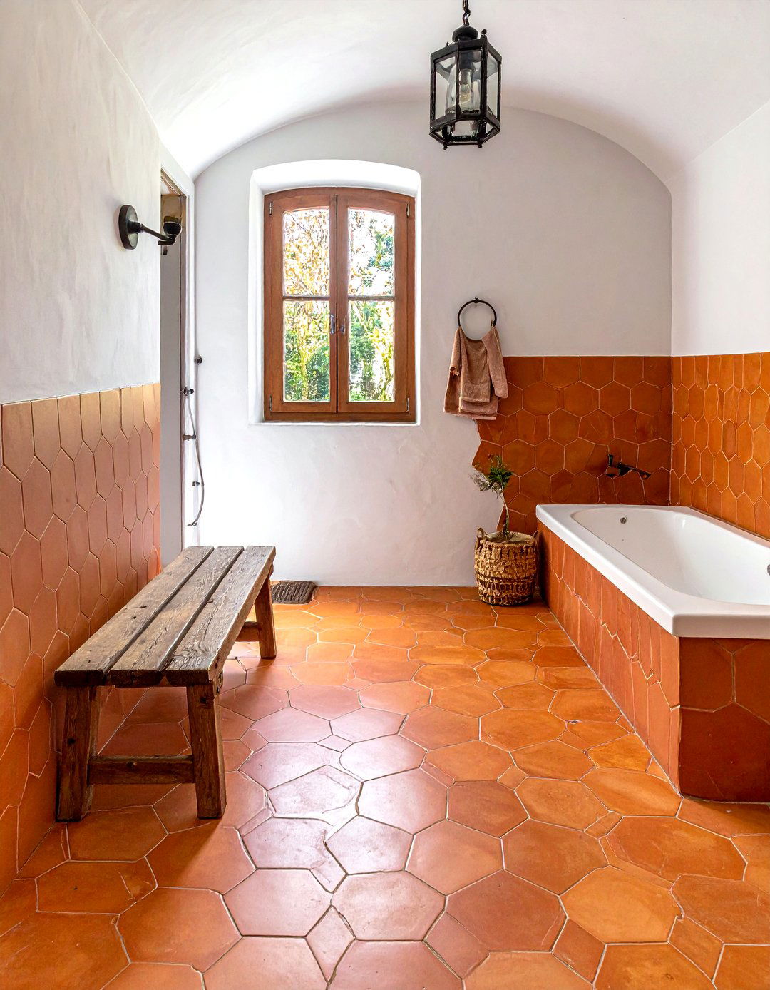 Terracotta Tile Bathroom - 30 Tudor bathroom ideas