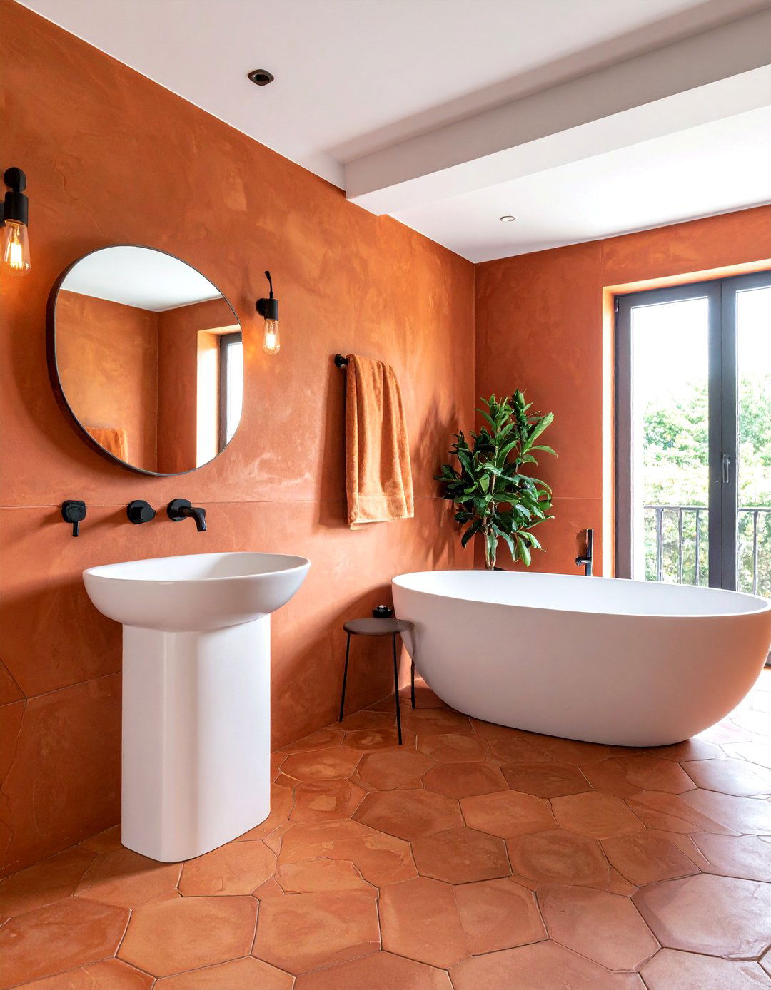 Terracotta Tile Bathroom - 30 California bathroom ideas