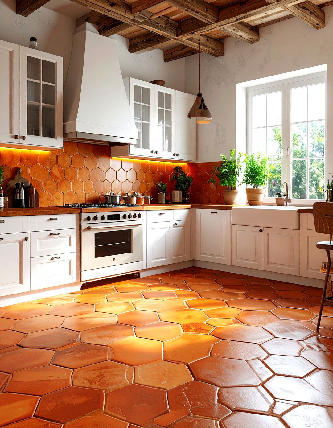 Terracotta Tile Floor - 30 kitchen redesign ideas