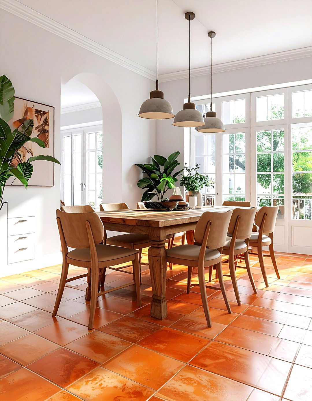 Terracotta Tile Flooring - 30 Southwestern dining room ideas