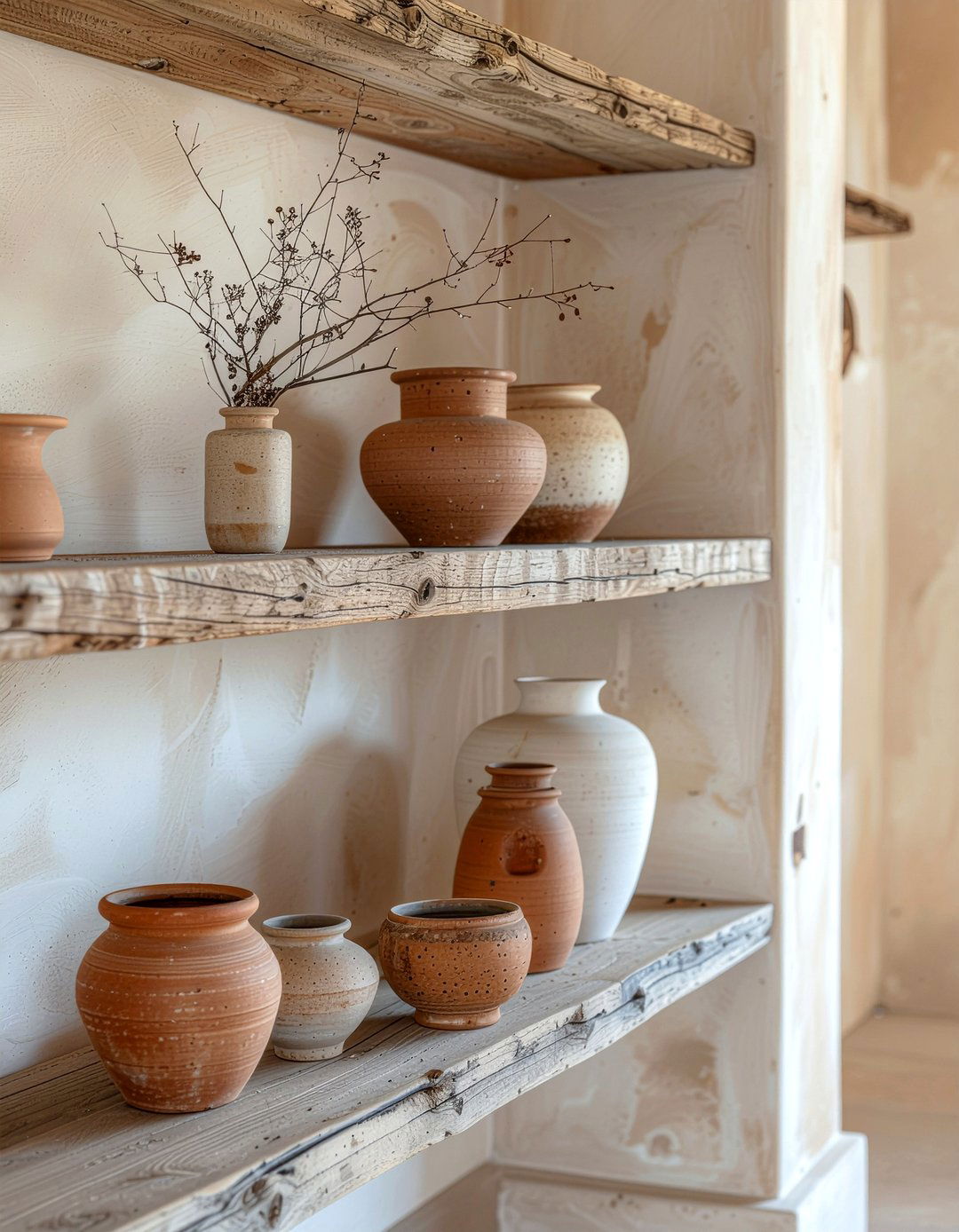 Terracotta Vase Decor - 30 light academia living room ideas