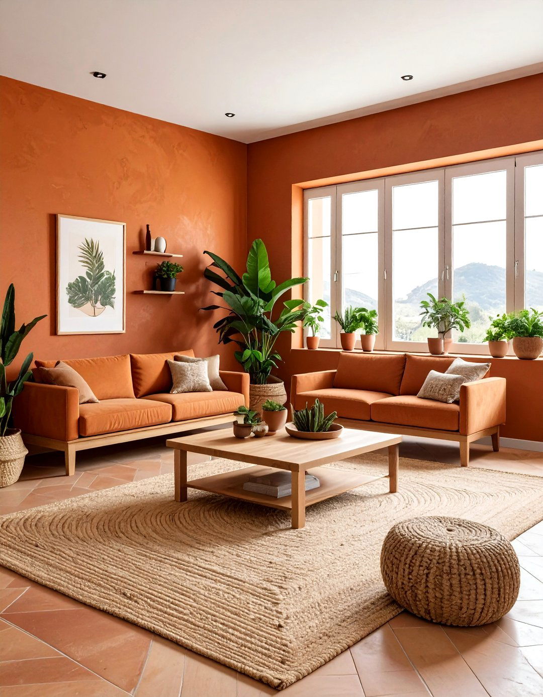 Terracotta Walls - 30 orange living room ideas