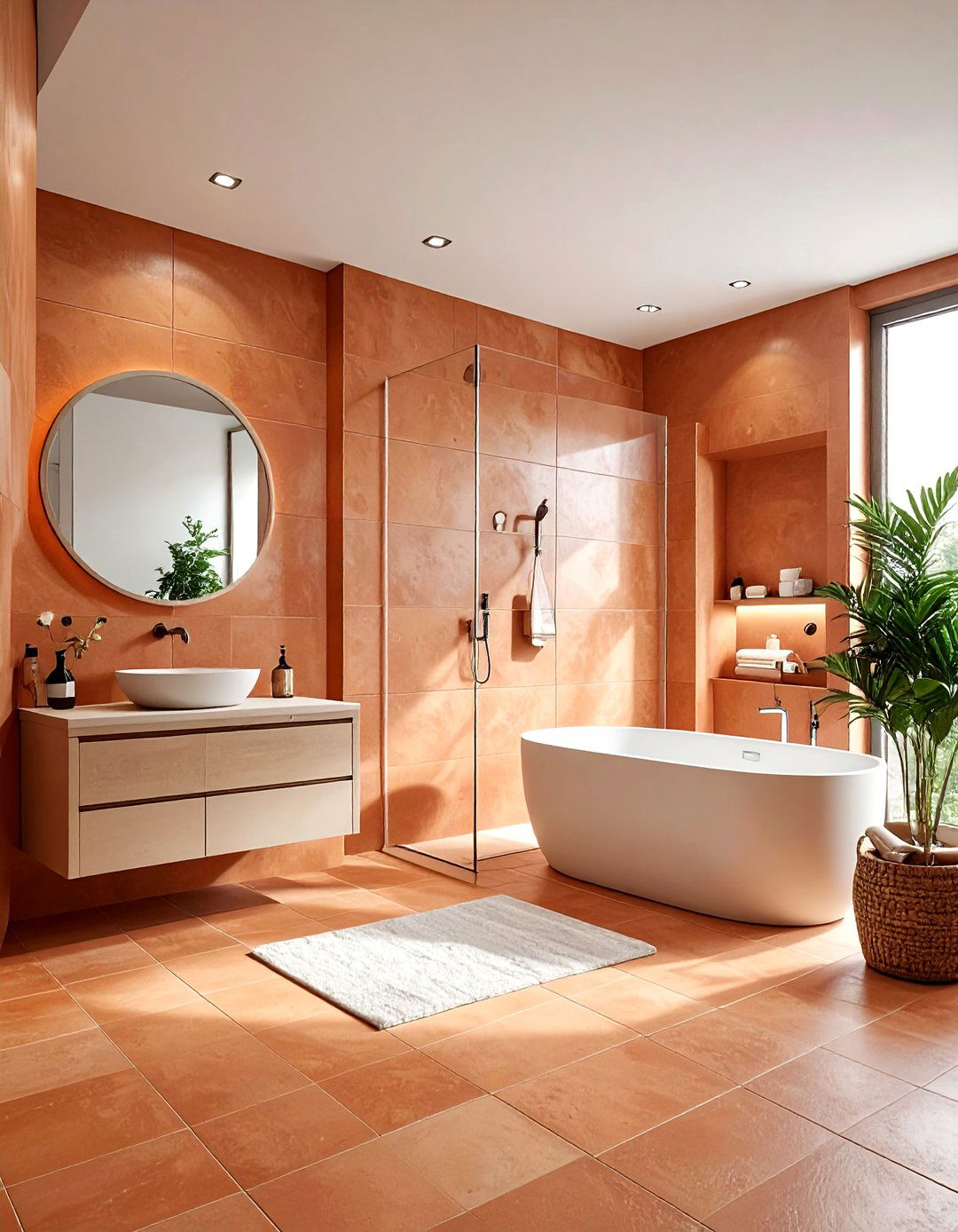 Terracotta Wet Room - 30 terracotta bathroom ideas
