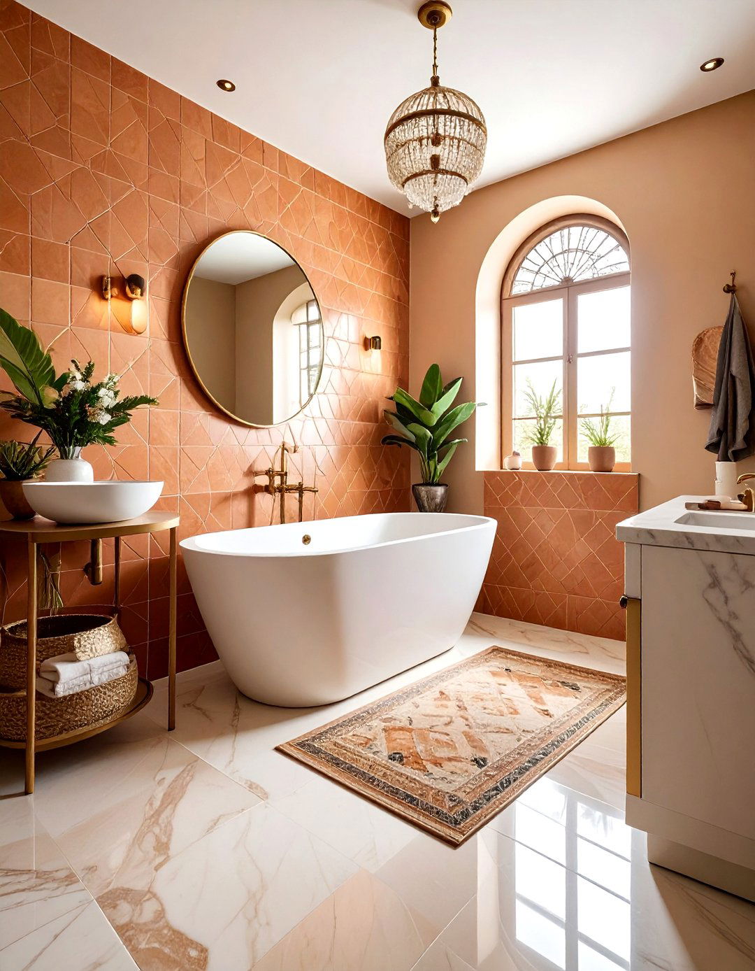 Terracotta Zellige Tile Bathroom - 30 terracotta bathroom ideas