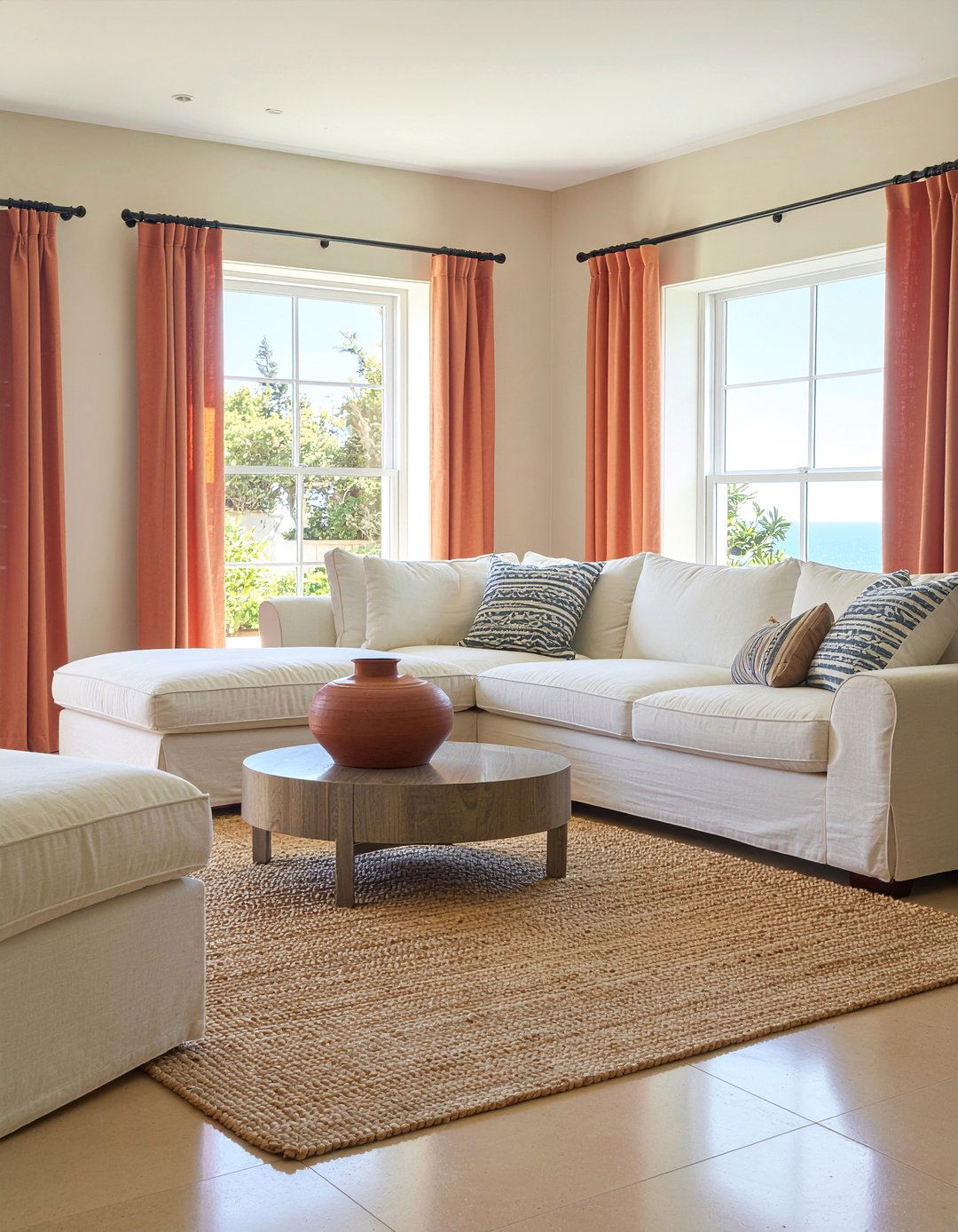 Terracotta and cream living room - 30 terracotta living room ideas