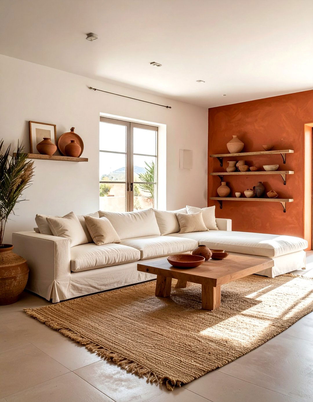 Terracotta and cream living room - 30 warm color scheme ideas