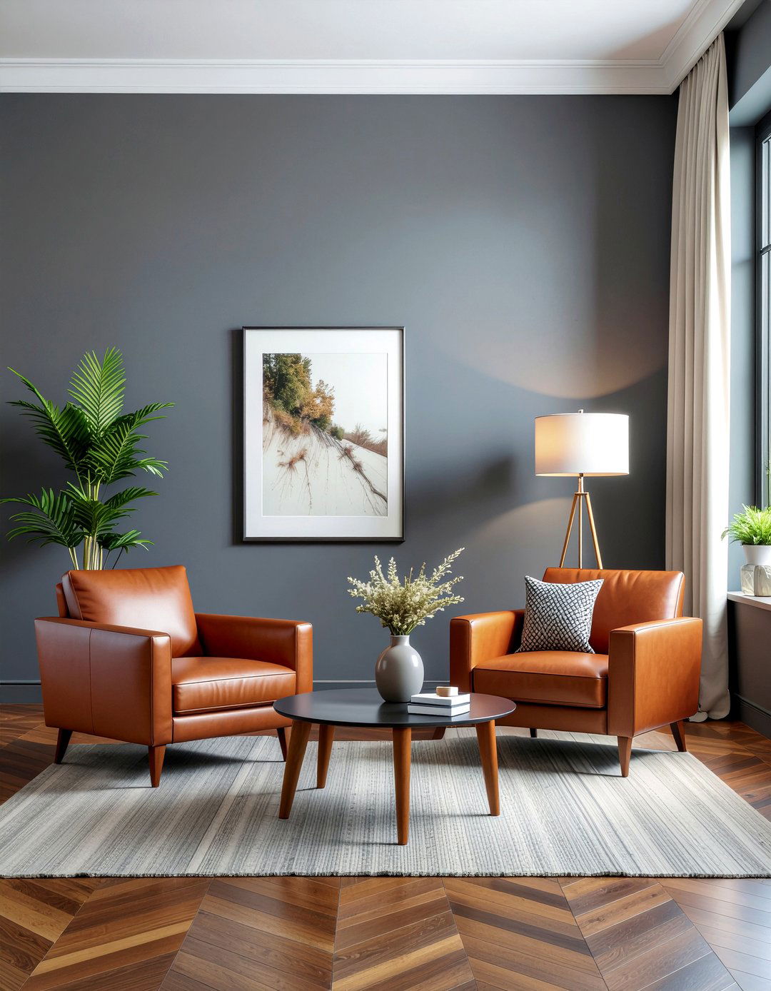 Terracotta and gray living room - 30 terracotta living room ideas