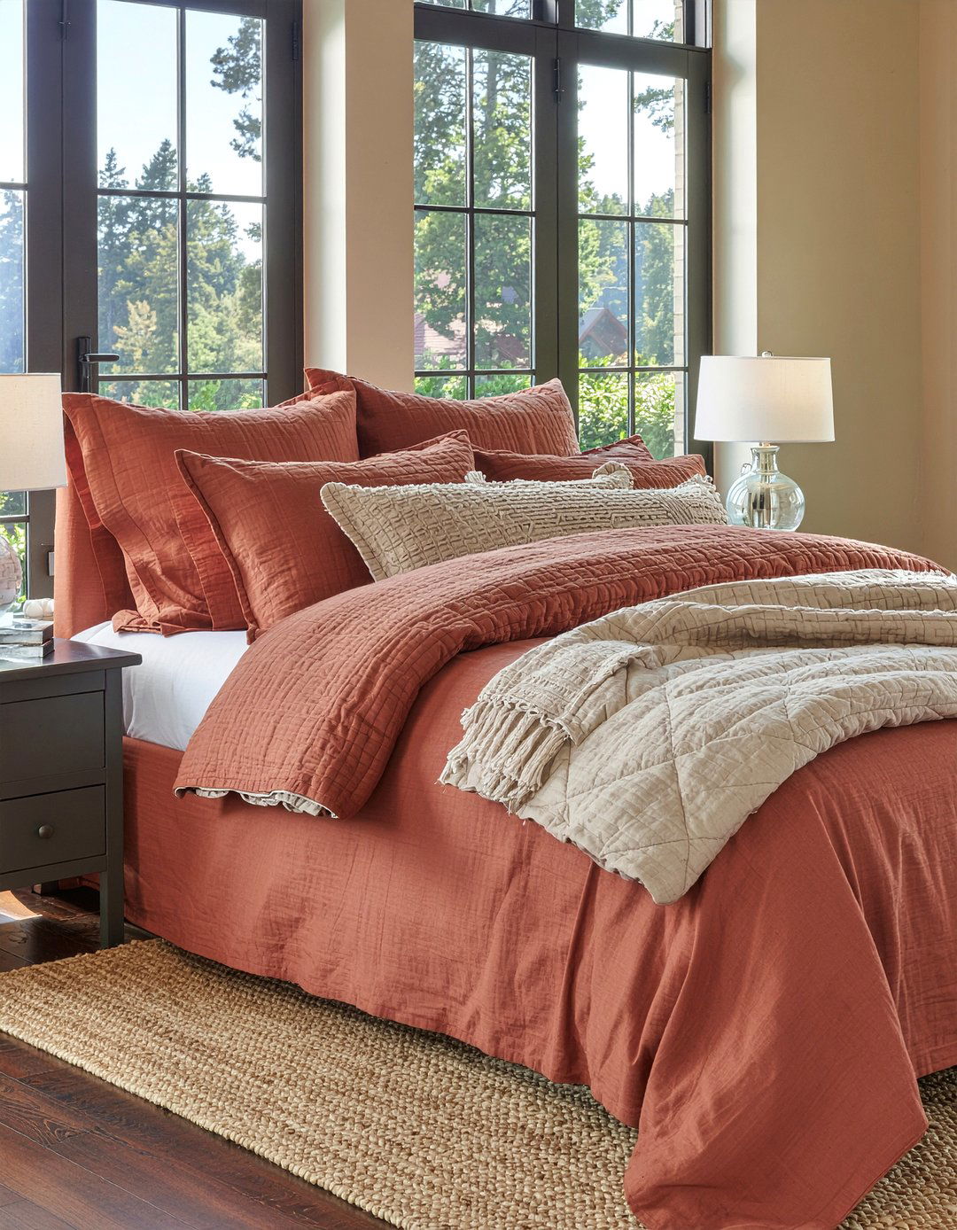 Terracotta bedding set - 30 rust bedroom ideas