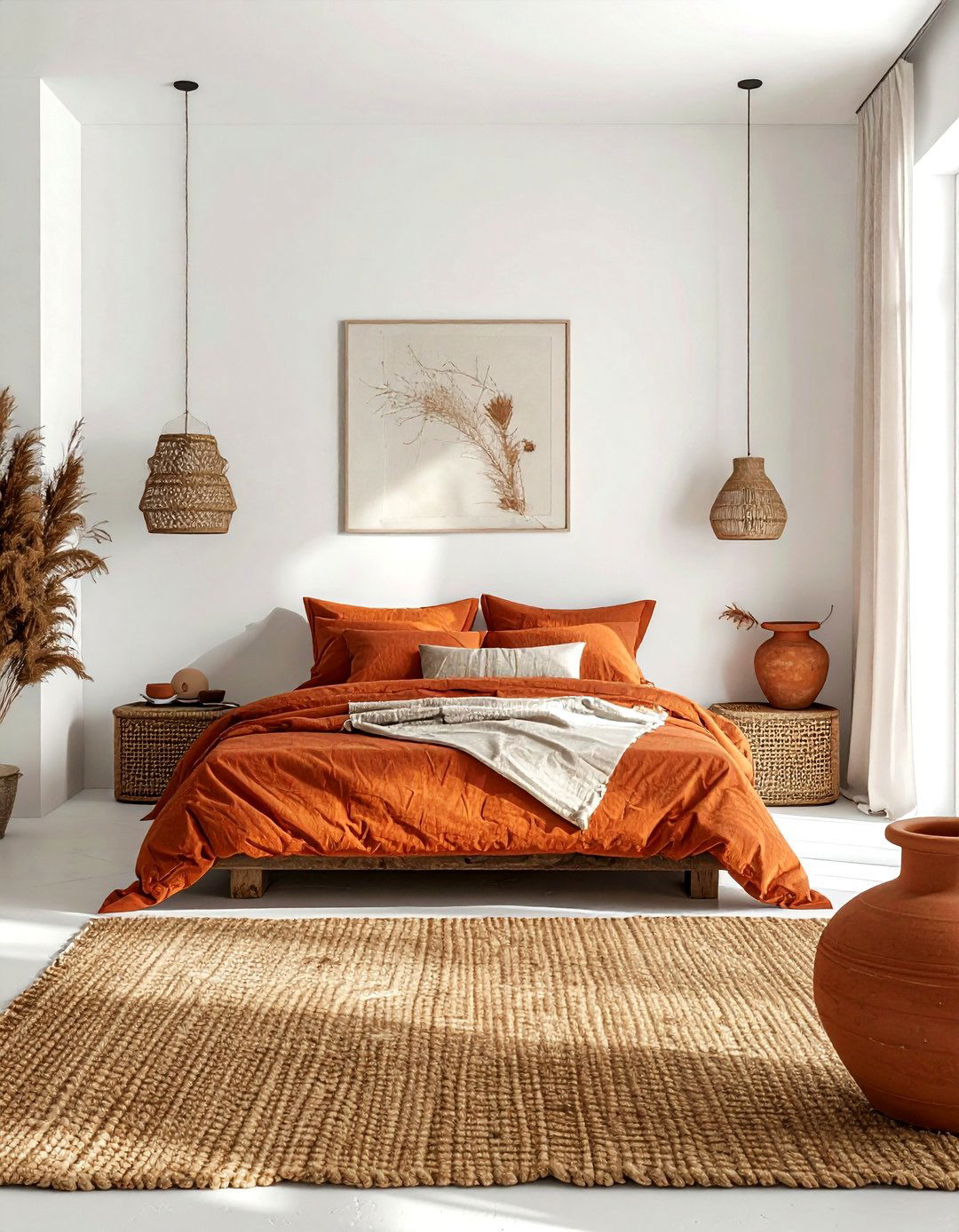 Terracotta bedding - 30 orange bedroom ideas