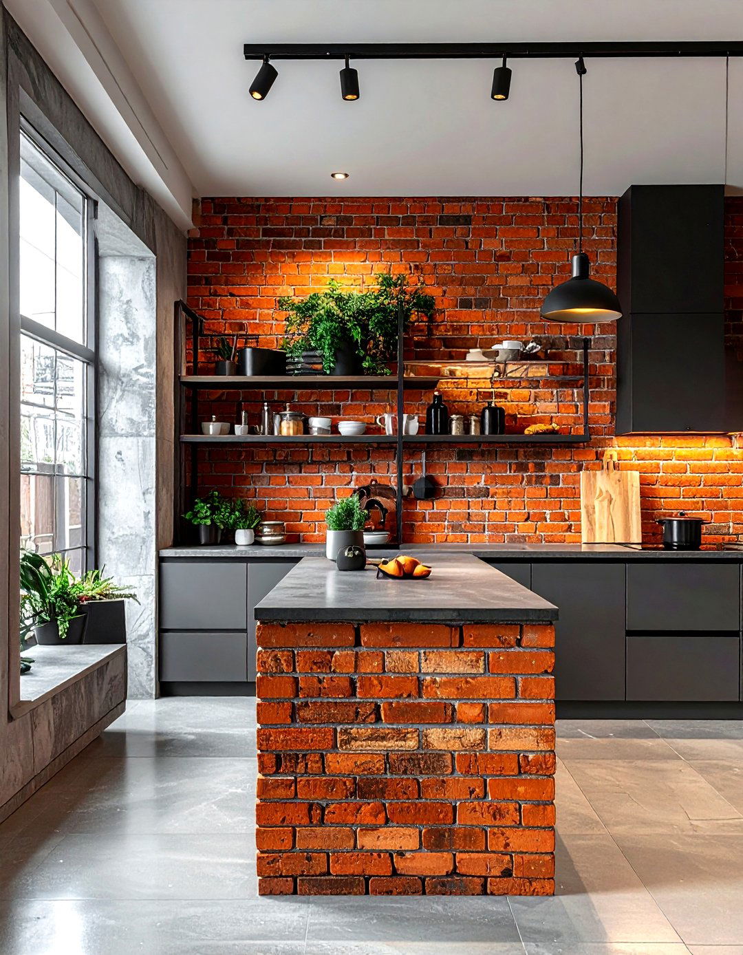 Terracotta brick kitchen wall - 30 terracotta kitchen ideas