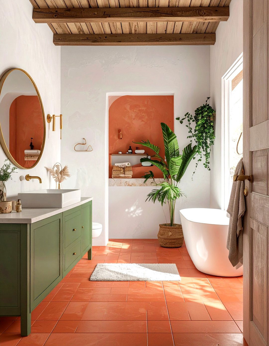 Terracotta ceramic bathroom - 30 ceramic bathroom ideas