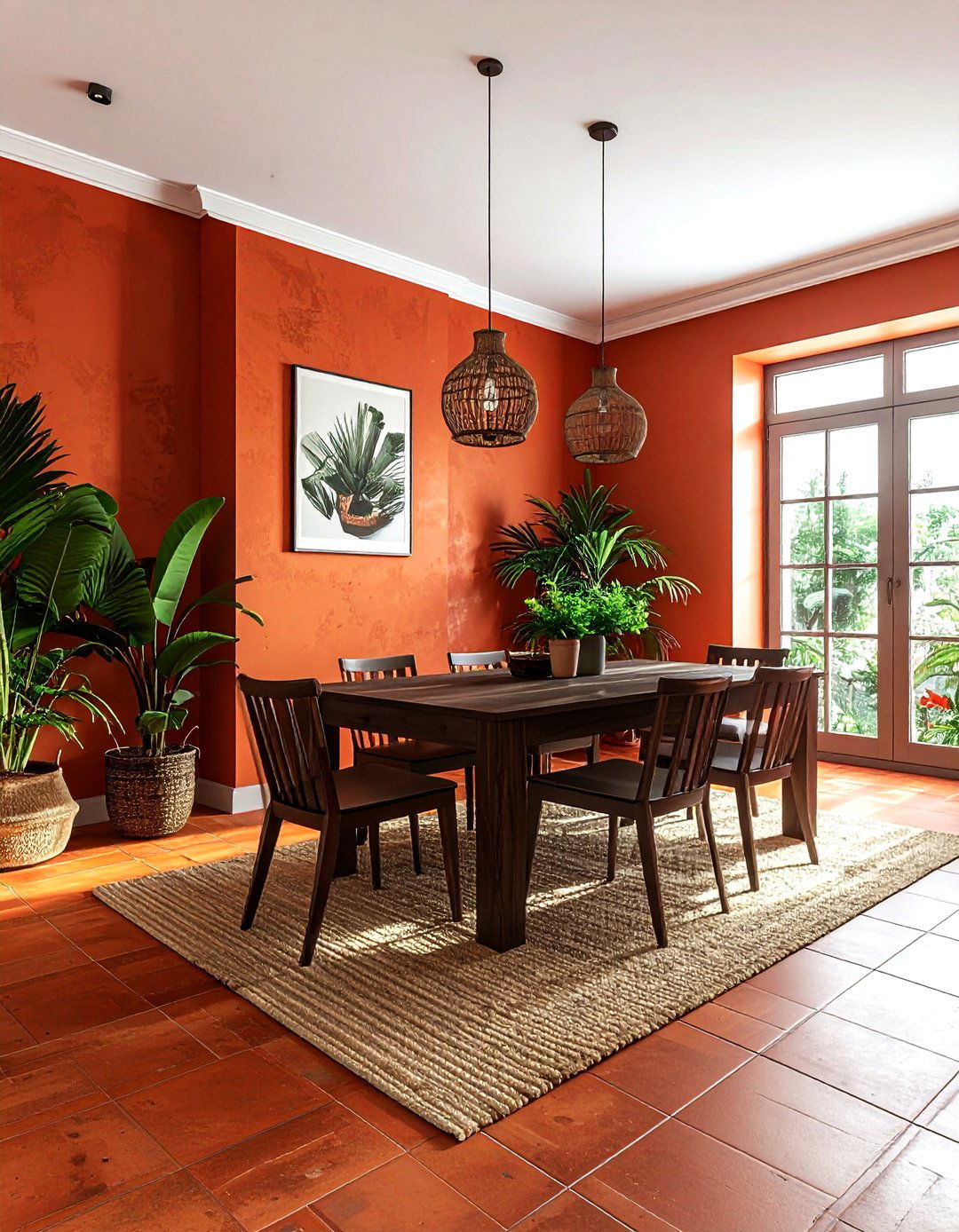 Terracotta dining room - 30 nature-inspired dining room ideas