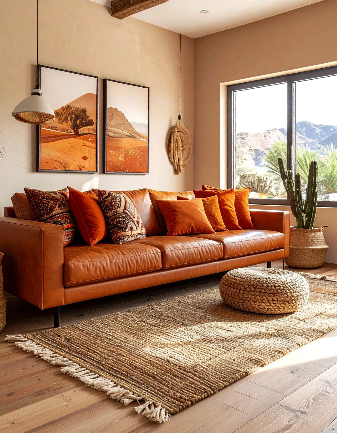 Terracotta earthy tone pillows - 30 pillow mix ideas