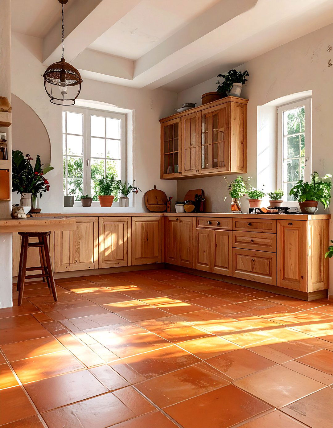 Terracotta floor kitchen - 30 uncomplicated kitchen ideas