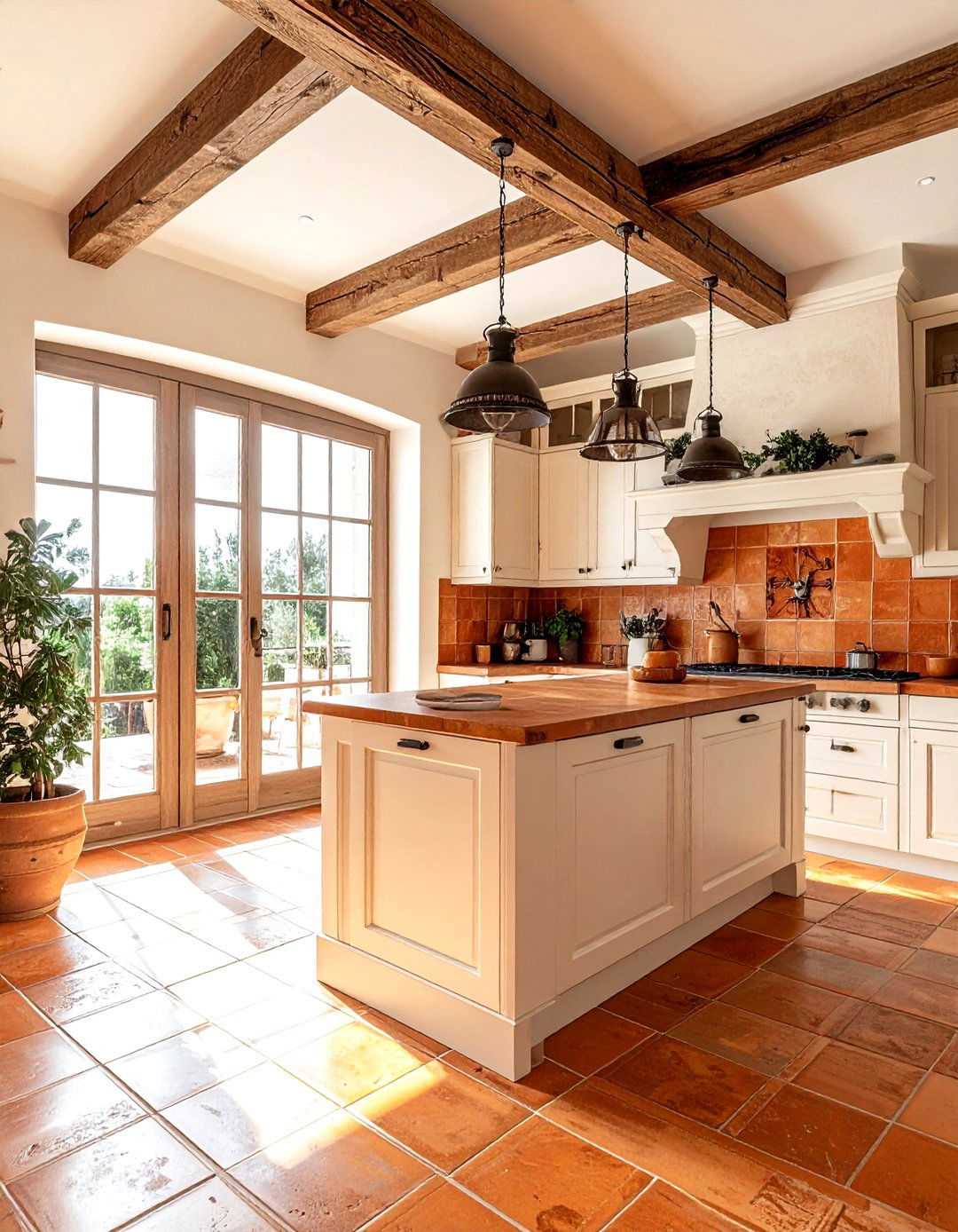 Terracotta floor kitchen - 30 ceramic tile floor kitchen ideas