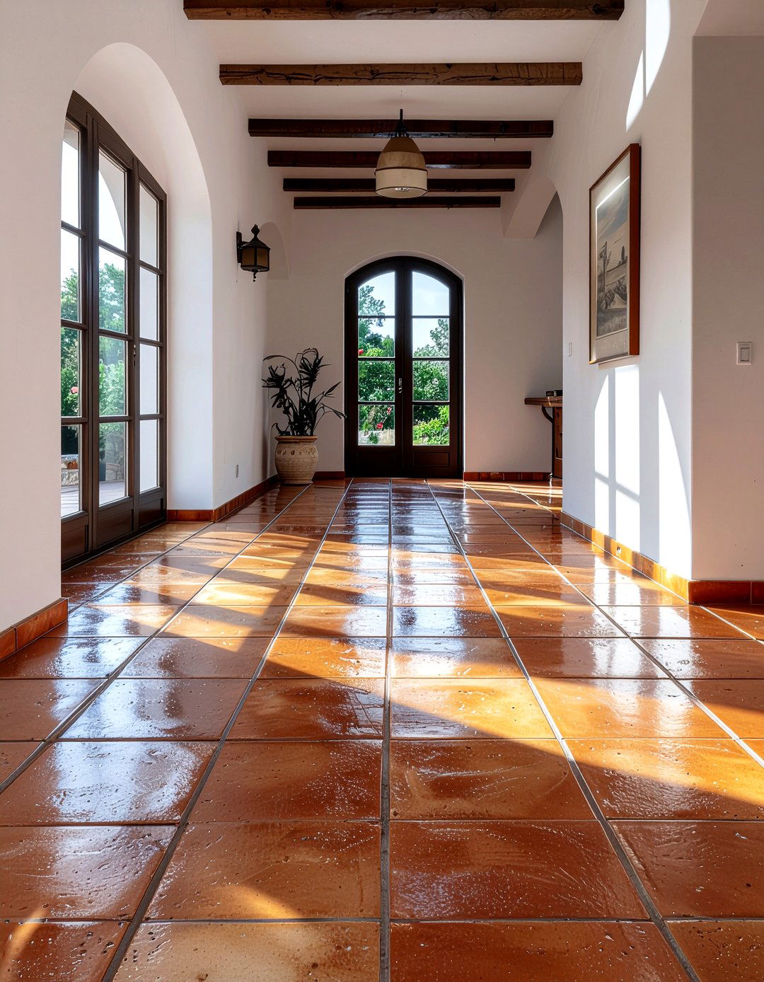 Terracotta floor tile - 30 bathroom handmade ideas