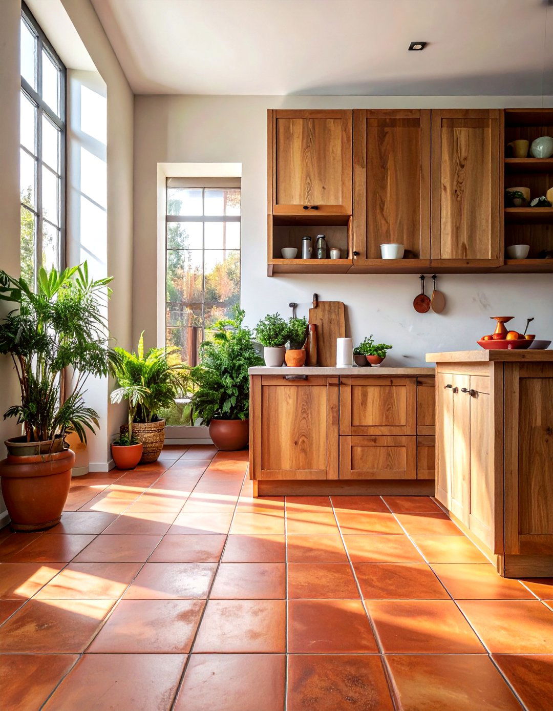 Terracotta floor tile - 30 nature-inspired decor ideas